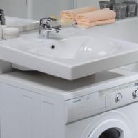 Zinken boven de wasmachine: ontwerpkenmerken + montagetinten