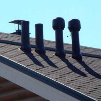 Grenzend aan het dak aan de ventilatieschacht: opstelling van de doorgang van de ventilatie-eenheid door het dak