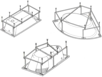 Acryl badkuipframes