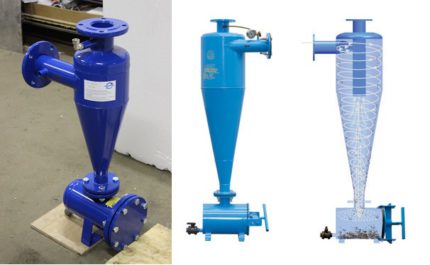 Hydrocyclone for the device of the heat pump water water