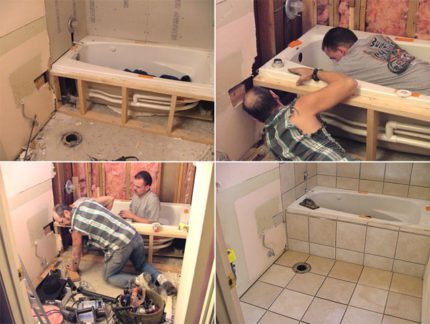 Pagkakasunod-sunod ng pag-install ng bath