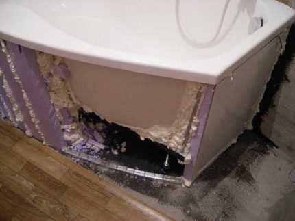 Kulot na bathtub frame
