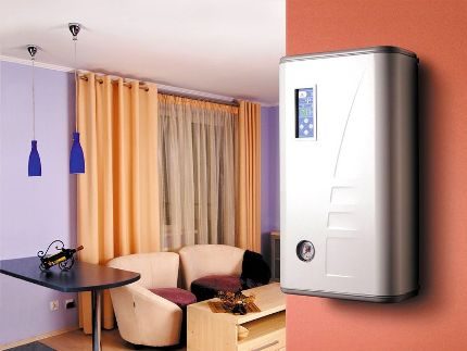 Lò hơi điện trong nội thất của ngôi nhà