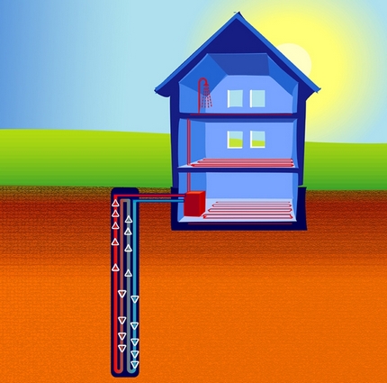Landhuis met een geothermische mijn