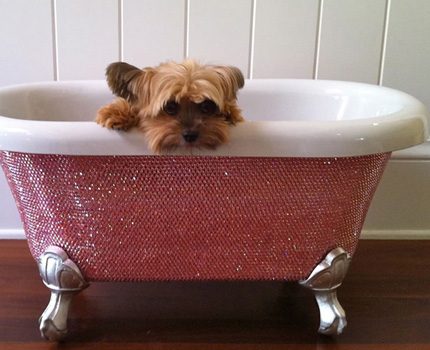 Maliit na acrylic bath