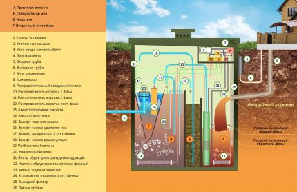Schematisch gezien het principe van de septic tank Topas