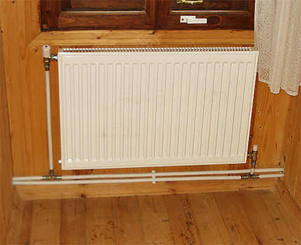 Diagonale radiatoraansluiting met tweepijps ontwerp