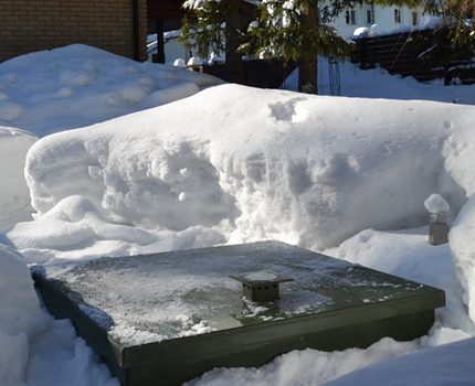 Fosse septique en fonctionnement en hiver