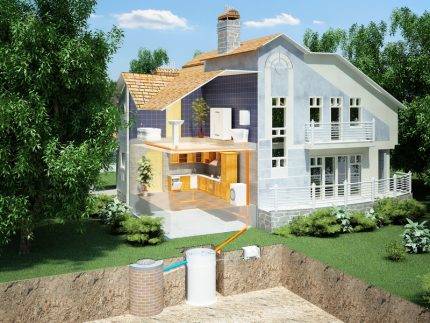 Sơ đồ bể tự hoại có giếng thoát nước