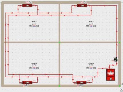 Combinatie van schema's met enkele en dubbele buizen