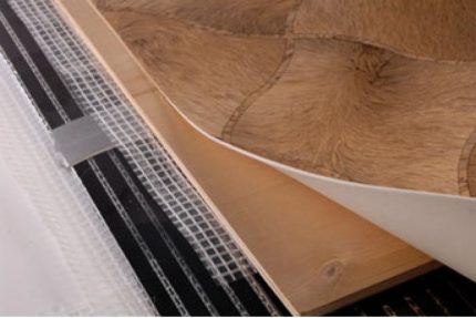 Linoleum op een warme vloer