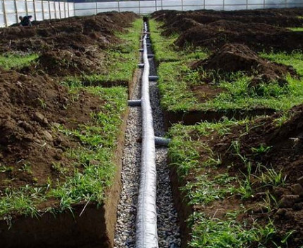 Diepte drainagesysteem na installatie
