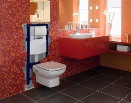 Installatie van een frame-installatie voor het toilet