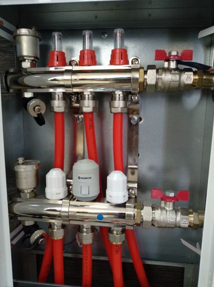 Kam met stroommeters en thermische koppen