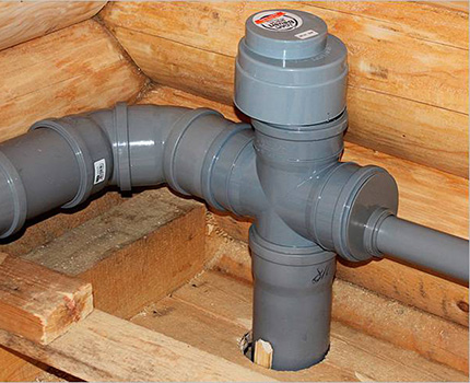 Vị trí của thiết bị sục khí trong các phần nằm ngang của đường ống