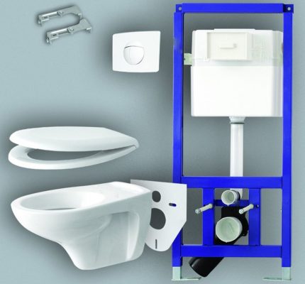 Een vlekkeloze werking, betrouwbaarheid en veiligheid van hangende sanitaire voorzieningen hangt af van een correct geselecteerde en geïnstalleerde installatie voor het toilet