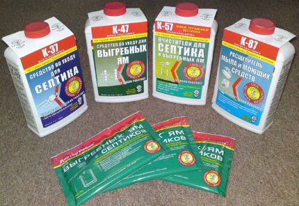 Different types of antiseptics for a country toilet