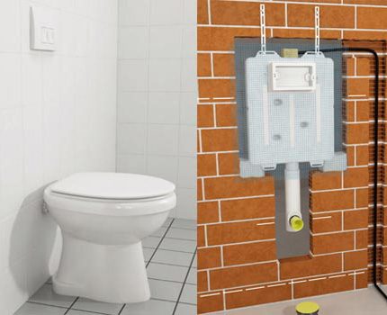 Bouton de rinçage pour l'installation