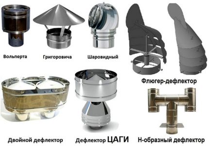 Types of deflectors