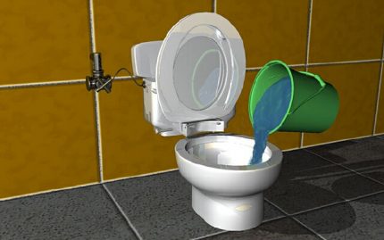 Hot water with clogging