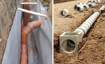 Elementen voor een drainageapparaat in het gebied