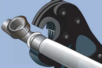 Crimping of metal-plastic pipes by press pliers
