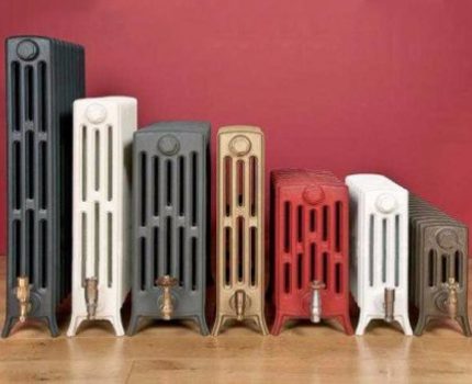 Gietijzeren radiatoren met meerdere kolommen