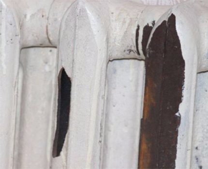 Breuk van gietijzeren batterij