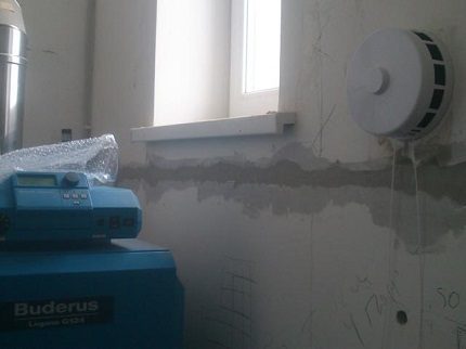 Ventilatieproces in de stookruimte