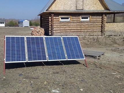 Mga panel ng solar sa site