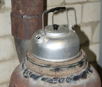 Kookoppervlak van een potkachel