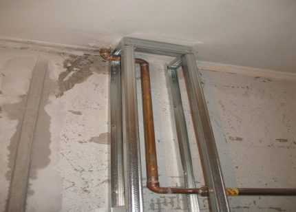 Metal frame for the box