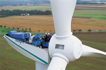 Berekening van de kracht van een windmolen