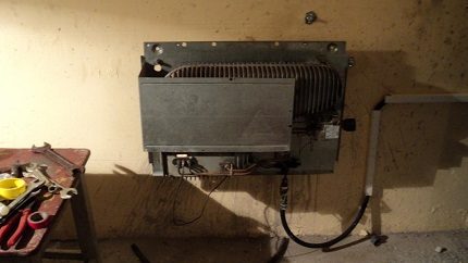 Gasconvector in de garage