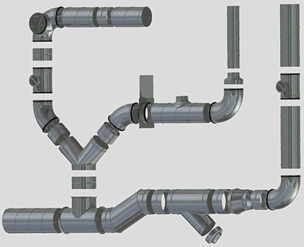 Éléments en forme de conduits d'air