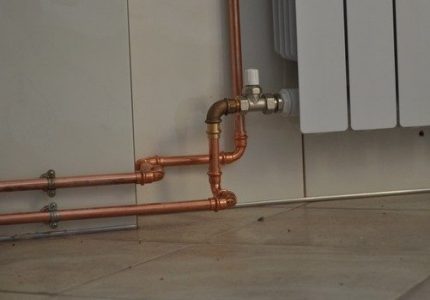 Open koperen verwarmingsbuizen