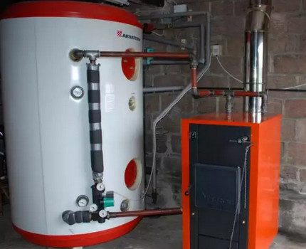 Warmteaccumulator met ketel op vaste brandstof