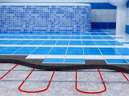 Ang pagtula ng mga tile sa sahig ng cable