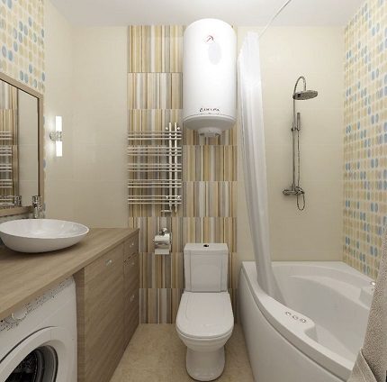 Electric boiler in a small bathroom