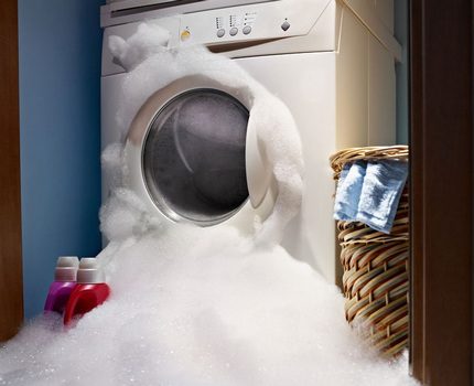 Er kwam schuim uit de wasmachine