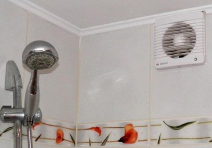 Ventilator in de badkamer