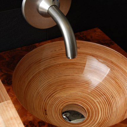 Wooden corner sink