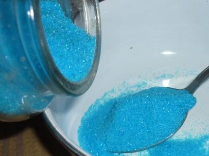 Blauw vitriool voor een wasmachine