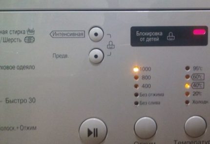 Inverter wasmachine display