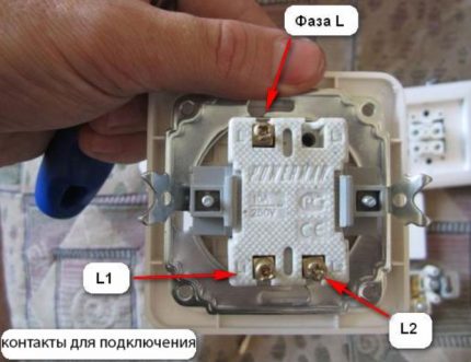 Designations on the switch
