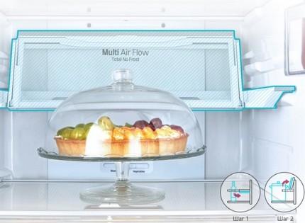 Étagère pliable dans l'appareil LG