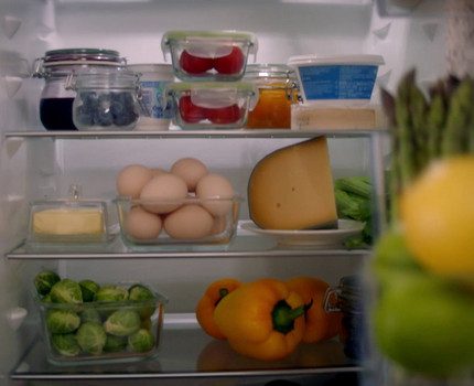 Tempered glass shelves in the Electrolux refrigerator