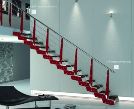 Light control on the stairs