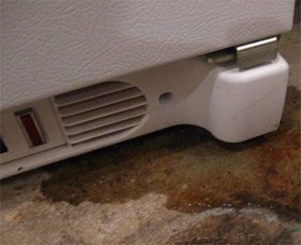 Water under the refrigerator
