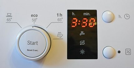 Indicator op het vaatwasserpaneel